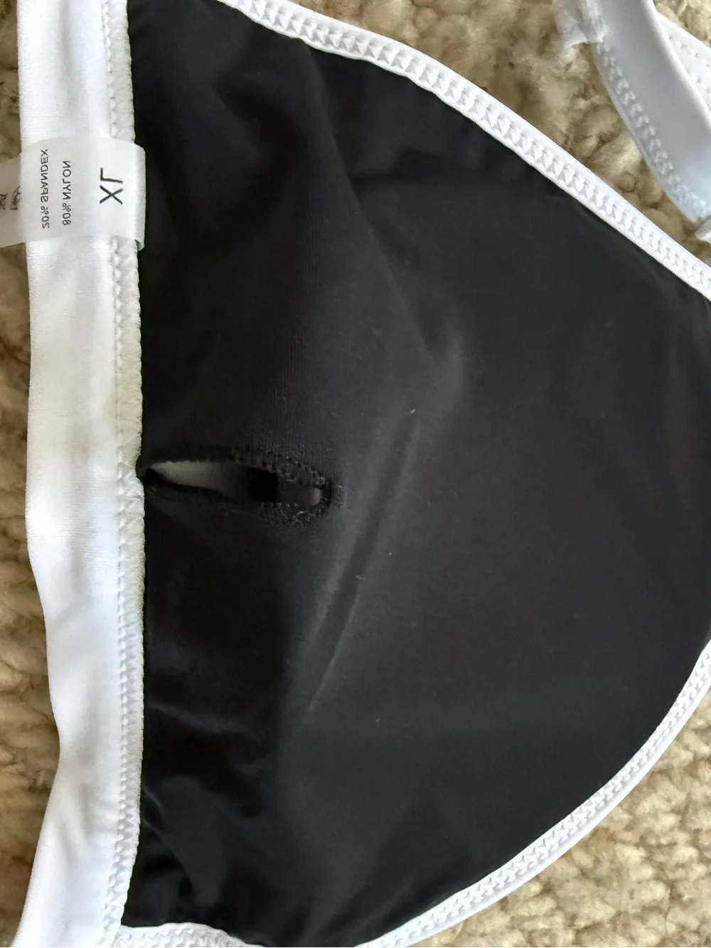 Tempt me Black and White Two-Piece Bikini Set XL new high leg removable padding